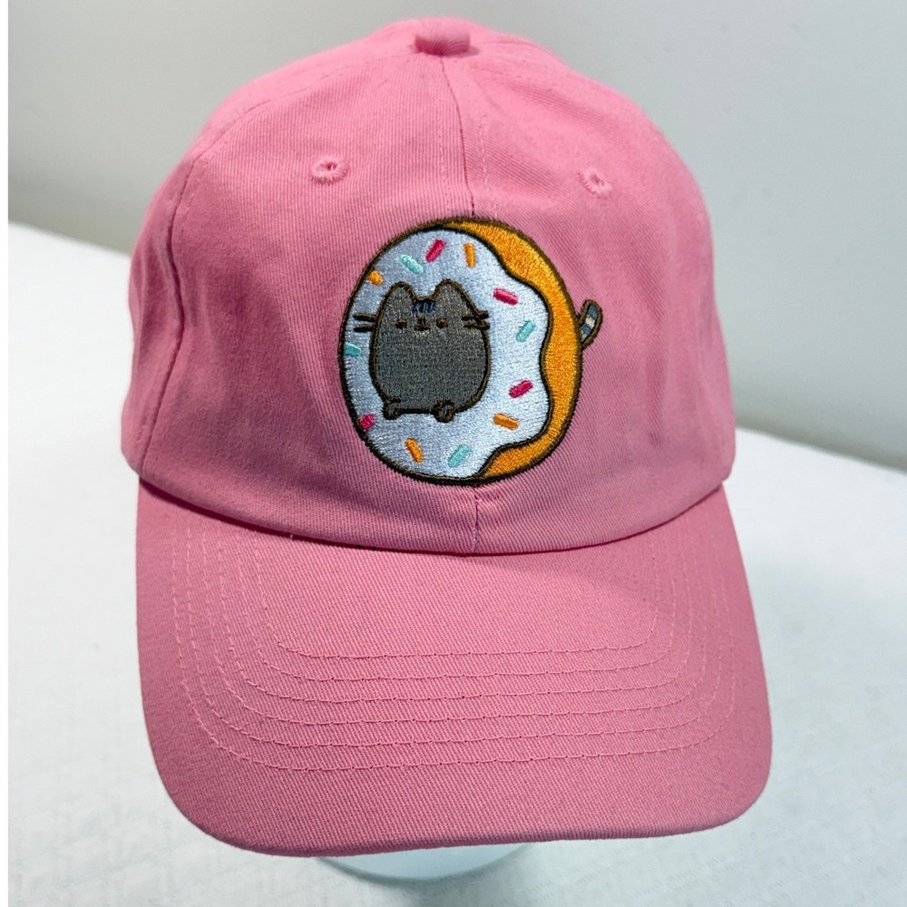 Pusheen Donut Pink Women OS Embroidered Kitten Anime Cap Cartoon Culturefly EUC